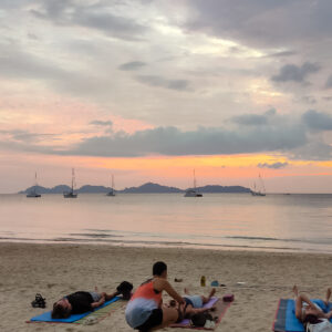 Sunset Yoga on Mook Island with immu happy yogi