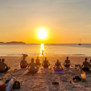Sunset Yoga on Mook Island with immu happy yogi