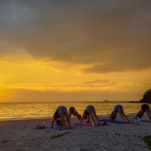 Sunset Yoga on Mook Island with immu happy yogi