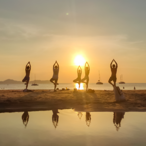 Sunset Yoga on Mook Island with immu happy yogi