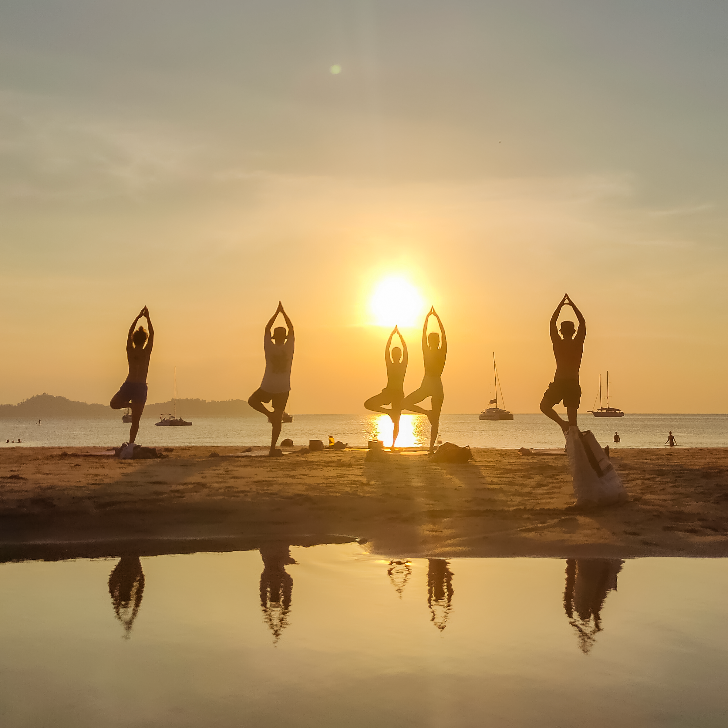 Sunset Yoga on Mook Island Sunset Yoga on Mook Island with immu happy yogi