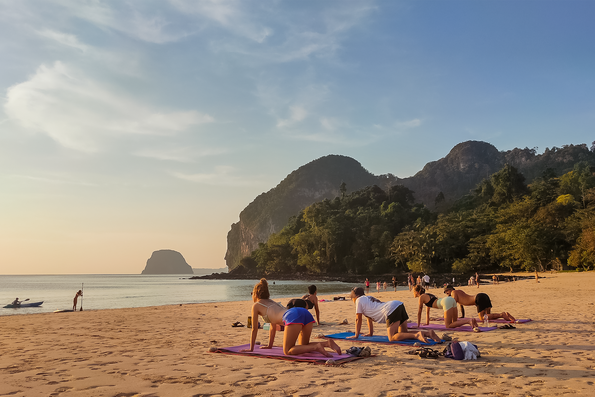 Sunset Yoga on Mook Island Sunset Yoga with immu happy yogi